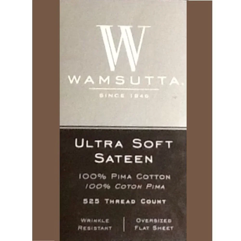 Oversized CHOCOLATE Wamsutta Ultra Soft 525 TC Cotton Sateen QUEEN Flat Sheet
